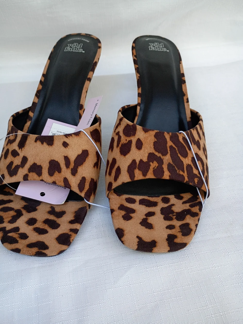 Wild Fable Leopard Print Kitten Heel Mules - Brown & Black Size 9 - Picture 7 of 11